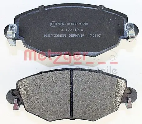Bremsbelagsatz, Scheibenbremse Vorderachse METZGER AUTOTEILE 1170107 Bild Bremsbelagsatz, Scheibenbremse Vorderachse METZGER AUTOTEILE 1170107