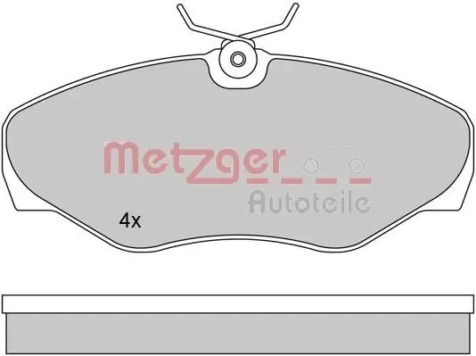 Bremsbelagsatz, Scheibenbremse METZGER 1170110