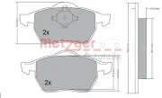 Bremsbelagsatz, Scheibenbremse METZGER 1170114