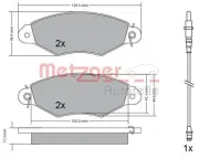 Bremsbelagsatz, Scheibenbremse METZGER 1170115