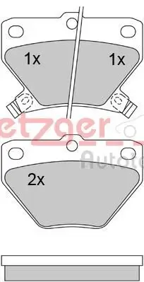 Bremsbelagsatz, Scheibenbremse METZGER 1170160 Bild Bremsbelagsatz, Scheibenbremse METZGER 1170160