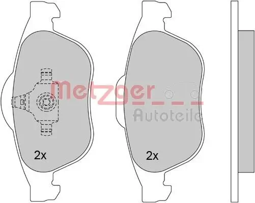 Bremsbelagsatz, Scheibenbremse METZGER 1170161 Bild Bremsbelagsatz, Scheibenbremse METZGER 1170161