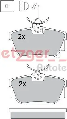 Bremsbelagsatz, Scheibenbremse METZGER 1170184 Bild Bremsbelagsatz, Scheibenbremse METZGER 1170184