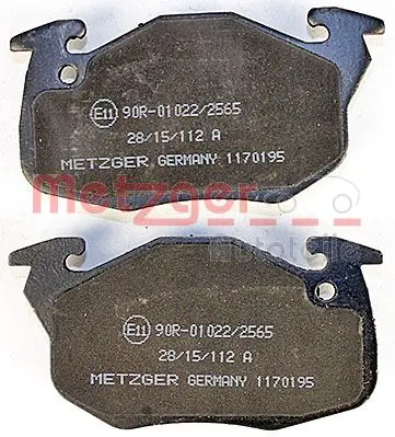 Bremsbelagsatz, Scheibenbremse Vorderachse METZGER 1170195 Bild Bremsbelagsatz, Scheibenbremse Vorderachse METZGER 1170195