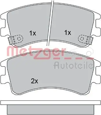 Bremsbelagsatz, Scheibenbremse Vorderachse METZGER AUTOTEILE 1170200