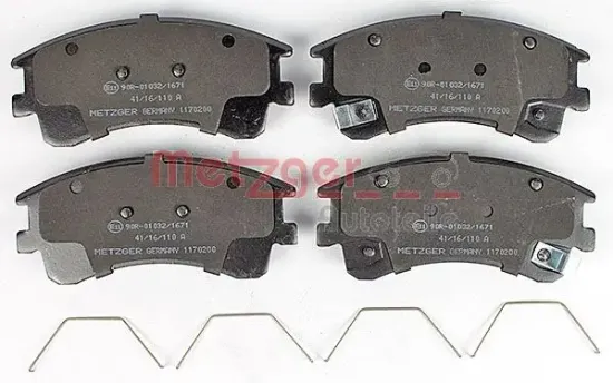 Bremsbelagsatz, Scheibenbremse Vorderachse METZGER AUTOTEILE 1170200 Bild Bremsbelagsatz, Scheibenbremse Vorderachse METZGER AUTOTEILE 1170200