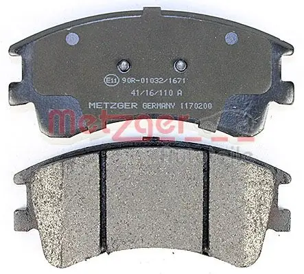 Bremsbelagsatz, Scheibenbremse Vorderachse METZGER AUTOTEILE 1170200 Bild Bremsbelagsatz, Scheibenbremse Vorderachse METZGER AUTOTEILE 1170200