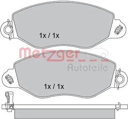 Bremsbelagsatz, Scheibenbremse METZGER 1170210