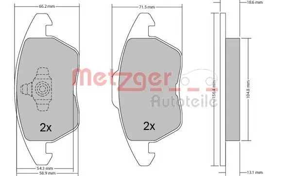 Bremsbelagsatz, Scheibenbremse METZGER 1170211