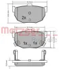 Bremsbelagsatz, Scheibenbremse METZGER 1170212 Bild Bremsbelagsatz, Scheibenbremse METZGER 1170212