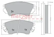 Bremsbelagsatz, Scheibenbremse METZGER 1170221