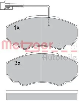 Bremsbelagsatz, Scheibenbremse METZGER 1170227