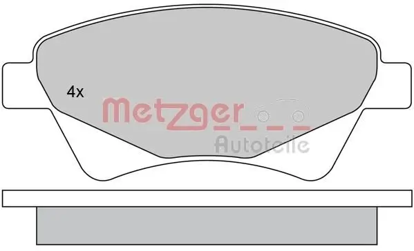 Bremsbelagsatz, Scheibenbremse METZGER 1170255