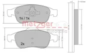 Bremsbelagsatz, Scheibenbremse METZGER 1170265