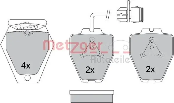 Bremsbelagsatz, Scheibenbremse METZGER 1170280