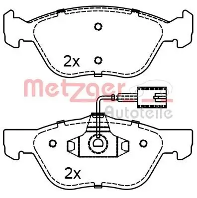 Bremsbelagsatz, Scheibenbremse METZGER 1170285 Bild Bremsbelagsatz, Scheibenbremse METZGER 1170285