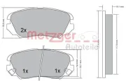 Bremsbelagsatz, Scheibenbremse METZGER 1170291