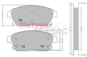 Bremsbelagsatz, Scheibenbremse METZGER 1170292