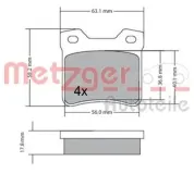 Bremsbelagsatz, Scheibenbremse METZGER 1170310