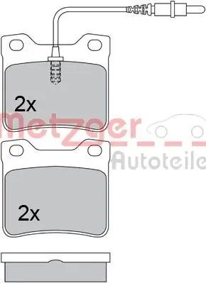 Bremsbelagsatz, Scheibenbremse METZGER 1170336 Bild Bremsbelagsatz, Scheibenbremse METZGER 1170336