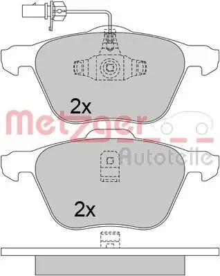 Bremsbelagsatz, Scheibenbremse METZGER 1170342 Bild Bremsbelagsatz, Scheibenbremse METZGER 1170342