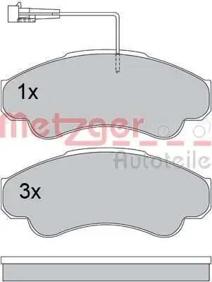 Bremsbelagsatz, Scheibenbremse METZGER 1170344