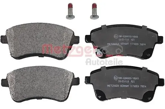 Bremsbelagsatz, Scheibenbremse Vorderachse METZGER AUTOTEILE 1170359 Bild Bremsbelagsatz, Scheibenbremse Vorderachse METZGER AUTOTEILE 1170359