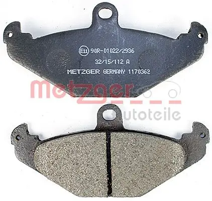 Bremsbelagsatz, Scheibenbremse Hinterachse METZGER AUTOTEILE 1170362 Bild Bremsbelagsatz, Scheibenbremse Hinterachse METZGER AUTOTEILE 1170362