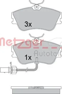 Bremsbelagsatz, Scheibenbremse METZGER 1170376 Bild Bremsbelagsatz, Scheibenbremse METZGER 1170376