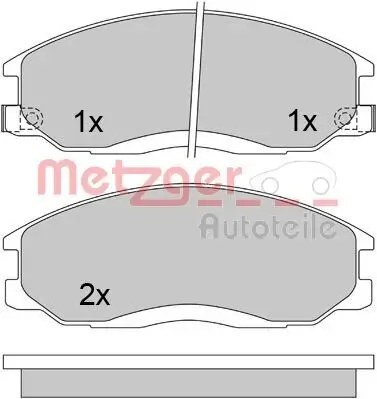 Bremsbelagsatz, Scheibenbremse Vorderachse METZGER 1170402