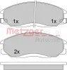 Bremsbelagsatz, Scheibenbremse Vorderachse METZGER 1170402 Bild Bremsbelagsatz, Scheibenbremse Vorderachse METZGER 1170402