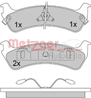 Bremsbelagsatz, Scheibenbremse METZGER 1170434