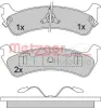 Bremsbelagsatz, Scheibenbremse METZGER 1170434