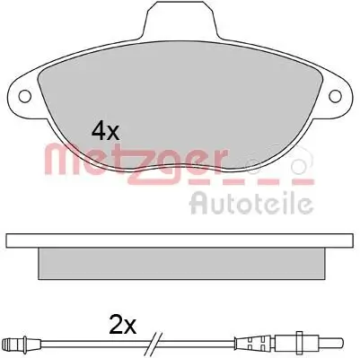 Bremsbelagsatz, Scheibenbremse METZGER 1170455 Bild Bremsbelagsatz, Scheibenbremse METZGER 1170455