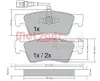 Bremsbelagsatz, Scheibenbremse METZGER 1170465 Bild Bremsbelagsatz, Scheibenbremse METZGER 1170465