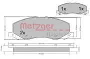 Bremsbelagsatz, Scheibenbremse METZGER 1170468