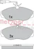 Bremsbelagsatz, Scheibenbremse Vorderachse METZGER AUTOTEILE 1170494 Bild Bremsbelagsatz, Scheibenbremse Vorderachse METZGER AUTOTEILE 1170494