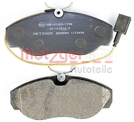Bremsbelagsatz, Scheibenbremse Vorderachse METZGER AUTOTEILE 1170494 Bild Bremsbelagsatz, Scheibenbremse Vorderachse METZGER AUTOTEILE 1170494