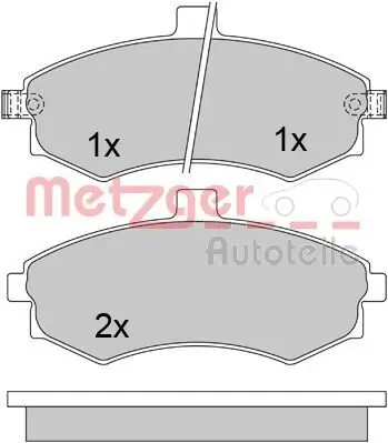 Bremsbelagsatz, Scheibenbremse METZGER 1170506