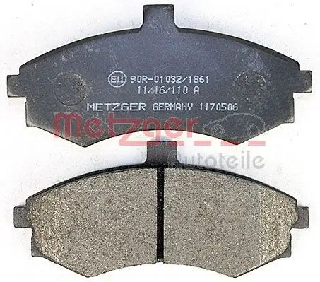 Bremsbelagsatz, Scheibenbremse METZGER 1170506 Bild Bremsbelagsatz, Scheibenbremse METZGER 1170506