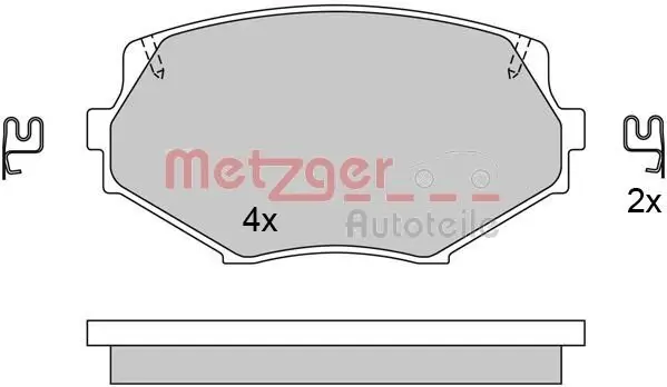 Bremsbelagsatz, Scheibenbremse Vorderachse METZGER 1170515