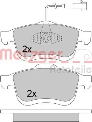 Bremsbelagsatz, Scheibenbremse METZGER 1170542 Bild Bremsbelagsatz, Scheibenbremse METZGER 1170542