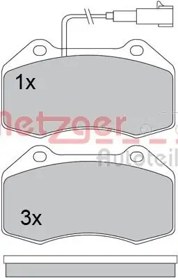 Bremsbelagsatz, Scheibenbremse METZGER 1170559 Bild Bremsbelagsatz, Scheibenbremse METZGER 1170559