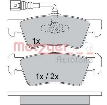 Bremsbelagsatz, Scheibenbremse METZGER 1170560 Bild Bremsbelagsatz, Scheibenbremse METZGER 1170560