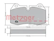 Bremsbelagsatz, Scheibenbremse METZGER 1170577