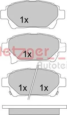 Bremsbelagsatz, Scheibenbremse METZGER 1170586 Bild Bremsbelagsatz, Scheibenbremse METZGER 1170586