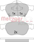 Bremsbelagsatz, Scheibenbremse METZGER 1170587