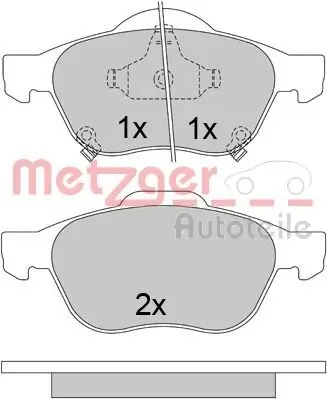 Bremsbelagsatz, Scheibenbremse METZGER 1170587 Bild Bremsbelagsatz, Scheibenbremse METZGER 1170587