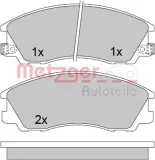 Bremsbelagsatz, Scheibenbremse METZGER 1170611