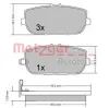 Bremsbelagsatz, Scheibenbremse Hinterachse METZGER 1170617 Bild Bremsbelagsatz, Scheibenbremse Hinterachse METZGER 1170617